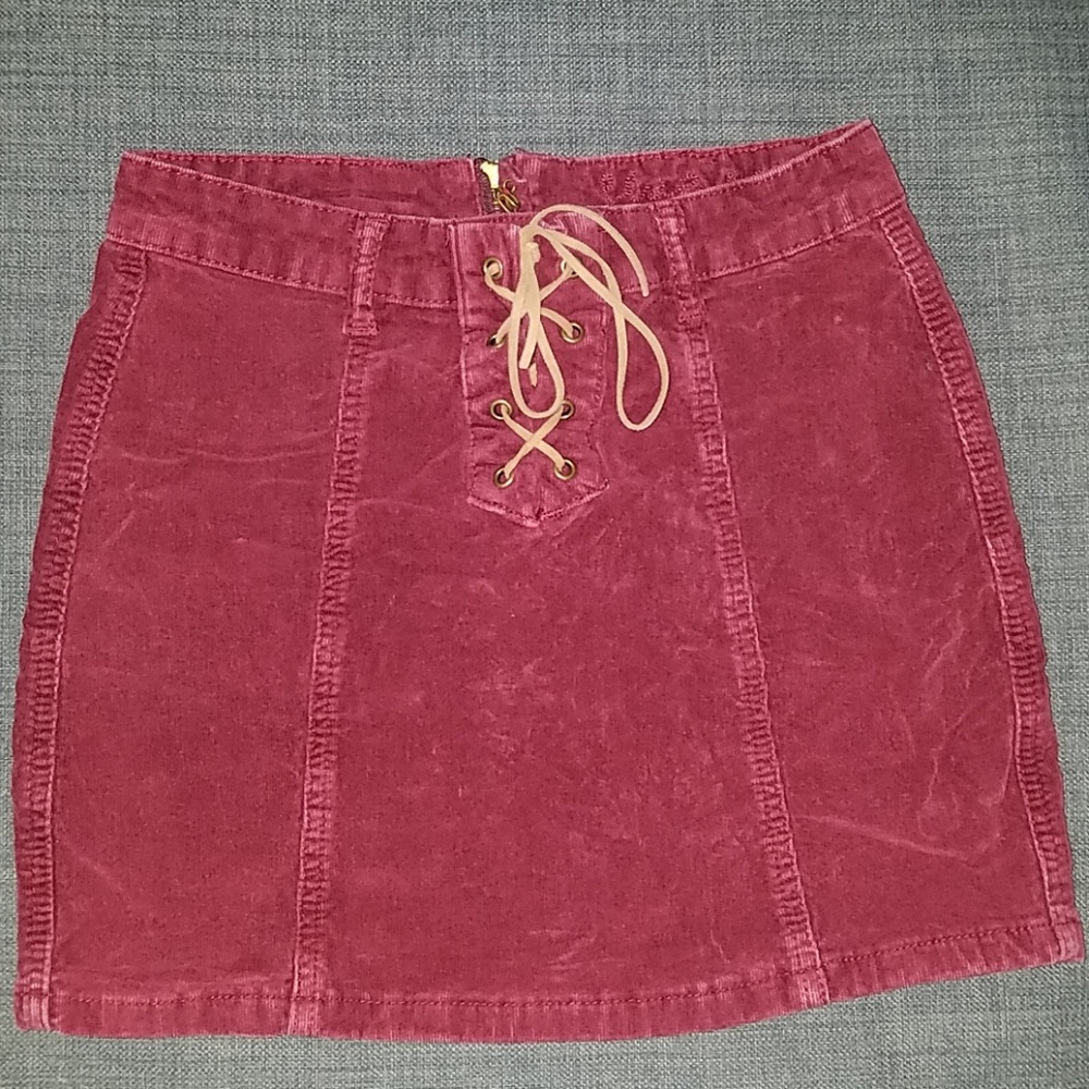 tilly's ribbed denim skirt